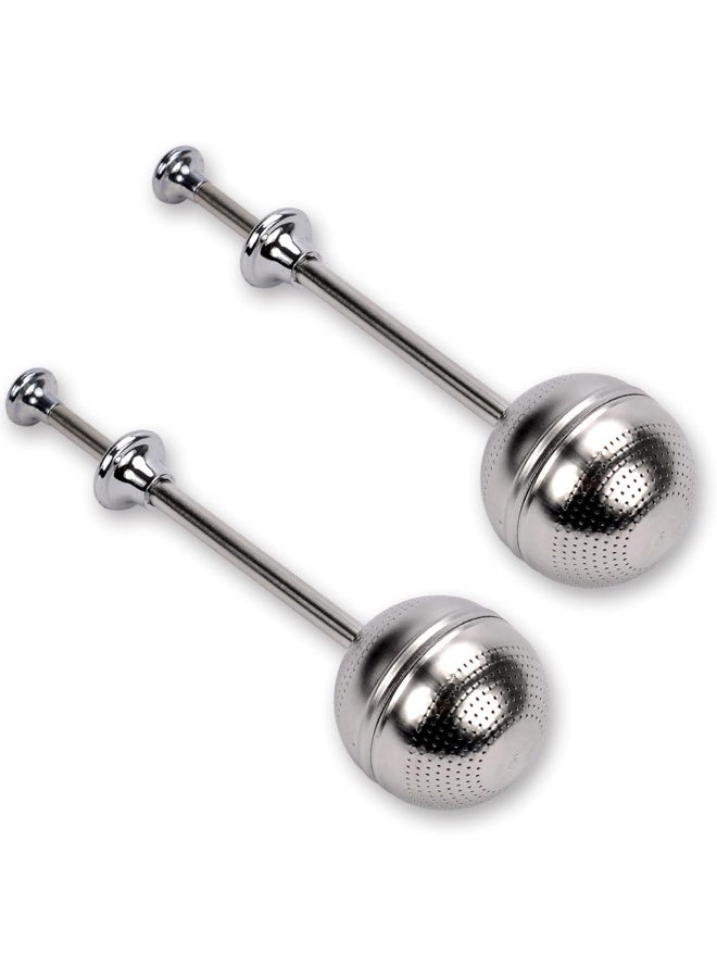 Numola Numola Long Handle Tea Ball Stainless Steel 2Pcs Premium Tea Infuser Filter for Loose Leaf Tea Reusable Fine Mesh Tea Interval Diffuser Strainer for Cup and Teapot  - Image 2