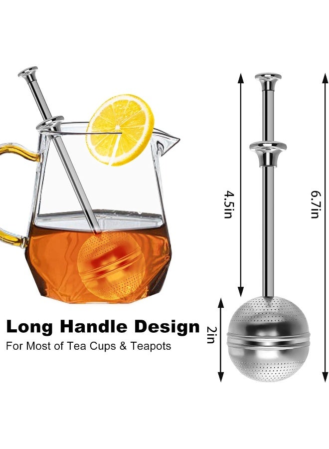 Numola Numola Long Handle Tea Ball Stainless Steel 2Pcs Premium Tea Infuser Filter for Loose Leaf Tea Reusable Fine Mesh Tea Interval Diffuser Strainer for Cup and Teapot  - Image 5