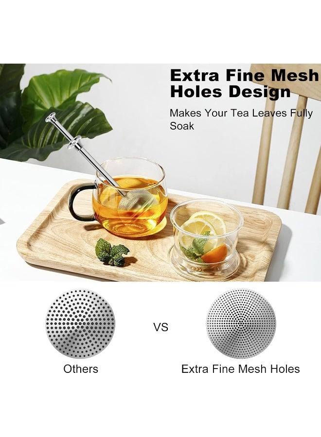 Numola Numola Long Handle Tea Ball Stainless Steel 2Pcs Premium Tea Infuser Filter for Loose Leaf Tea Reusable Fine Mesh Tea Interval Diffuser Strainer for Cup and Teapot  - Image 4