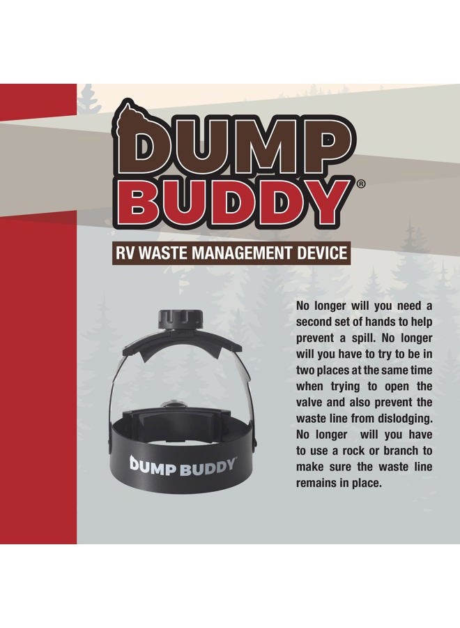 Dump Buddy RV Waste Management Device, Black, RV Sewer Adapter, 3-5.75" OD, ABS, HDPE, 1 Pack, Compact, Easy to Use & Clean, Secure, Prevents Spills, Patent# 11,022,246 - Image 2