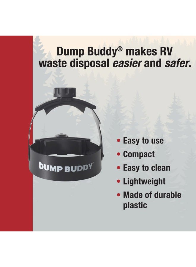 Dump Buddy RV Waste Management Device, Black, RV Sewer Adapter, 3-5.75" OD, ABS, HDPE, 1 Pack, Compact, Easy to Use & Clean, Secure, Prevents Spills, Patent# 11,022,246 - Image 3