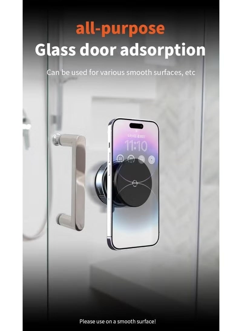 Vacuum Suction Magnetic Phone Holder for Car – Wireless Stand with Strong Suction Cup Base, 360° Rotation, Universal Magnetic Car Mount for Smartphones – Black - Image 5