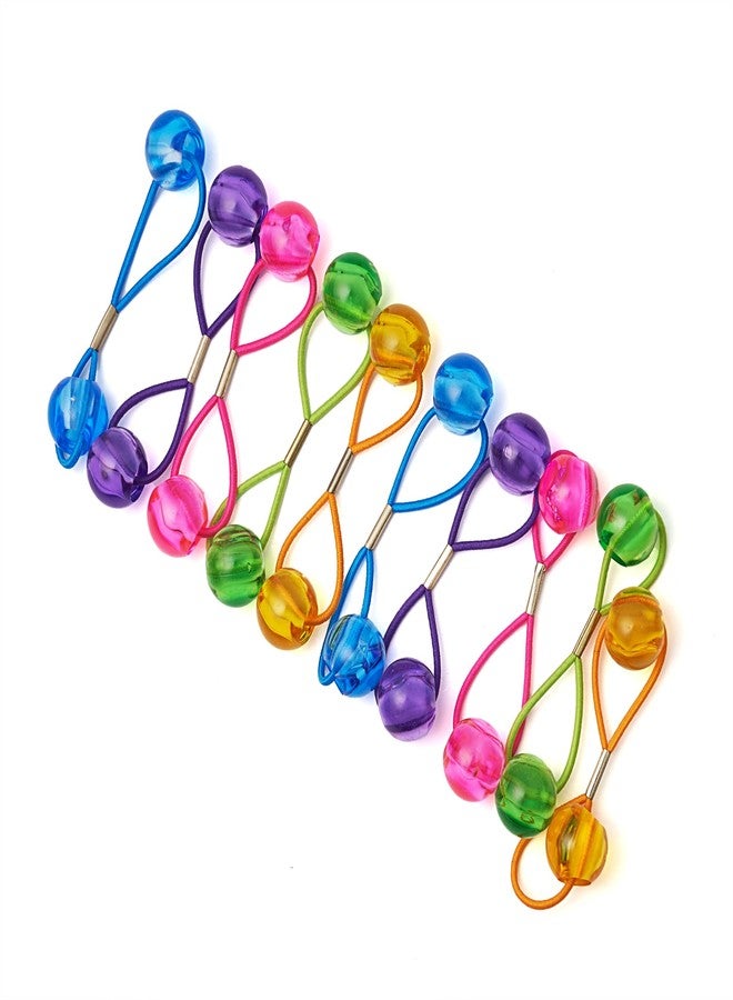 RED by Kiss 10 Pieces 16mm Ball Hair Ties, Bubble Ponytail Holders for Kids Girls Children Women Baby Toddlers, Twin Bead Colorful Elastic Hair Accessories, Cute Hair Bands with Balls (Clear Assorted) - Image 1