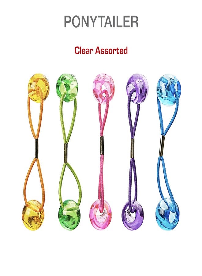 RED by Kiss 10 Pieces 16mm Ball Hair Ties, Bubble Ponytail Holders for Kids Girls Children Women Baby Toddlers, Twin Bead Colorful Elastic Hair Accessories, Cute Hair Bands with Balls (Clear Assorted) - Image 5