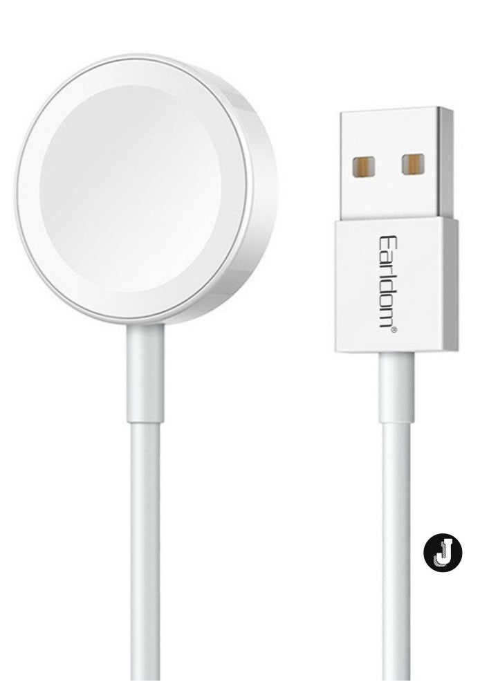 JAJEEK "ET-WC21 Wireless Charging Cable for Apple Watch - 1.0m, 5V/0.35A, Sleek White Design" - Image 1
