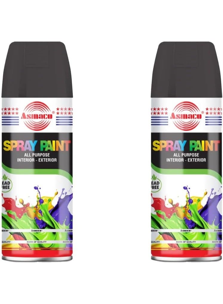 Asmaco Spray Paint Black 400-Ml - Pack of 2Pcs