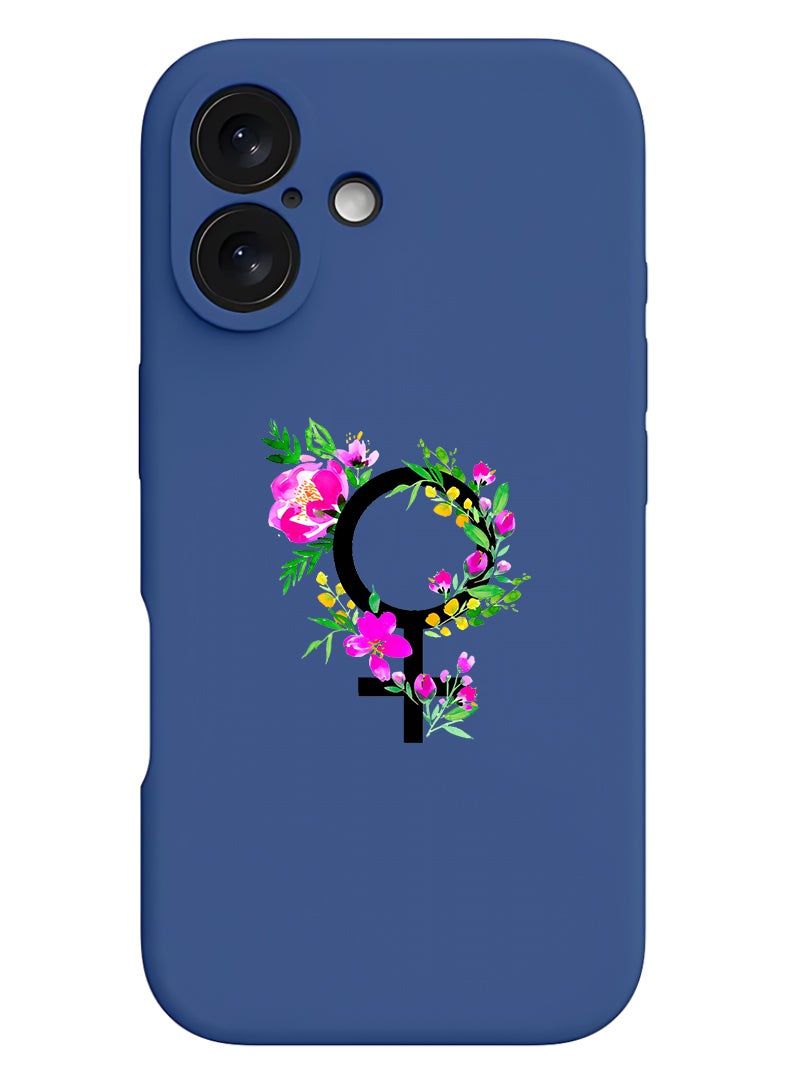 Theodor Protective Slim Fit Case Liquid Silicone Cover with Full Body Protection Anti-Scratch Shockproof Case For Apple iPhone 17 (Blue) womens day floral - Image 1