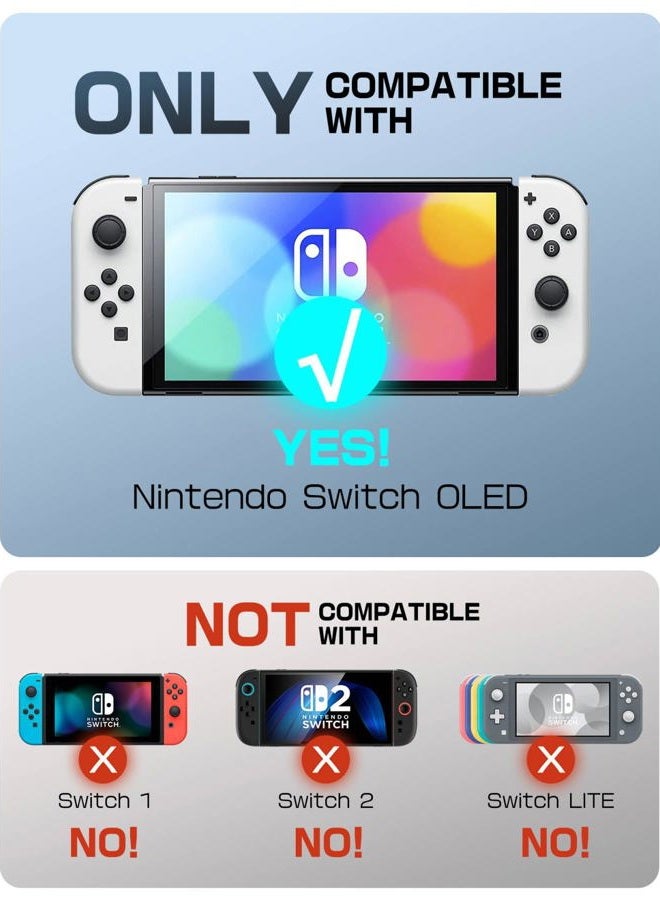 Mumba Dockable Case for Nintendo Switch OLED 2021, [Blade Series] TPU Grip Protective Cover Accessories Compatible with Nintendo Switch OLED 7 Inch and Joy-Con Controller (Viridian) - Image 2