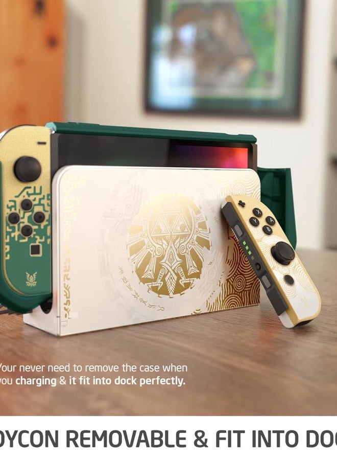 Mumba Dockable Case for Nintendo Switch OLED 2021, [Blade Series] TPU Grip Protective Cover Accessories Compatible with Nintendo Switch OLED 7 Inch and Joy-Con Controller (Viridian) - Image 3