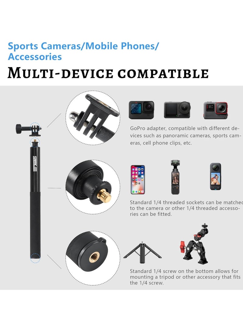 STARTRC Invisible Selfie Stick, 1/4 Extended Monopod Pole, Solid and Compact Design for Insta360, for GoPro, for DJI, Action Camera, 52''(132cm)  - Image 5
