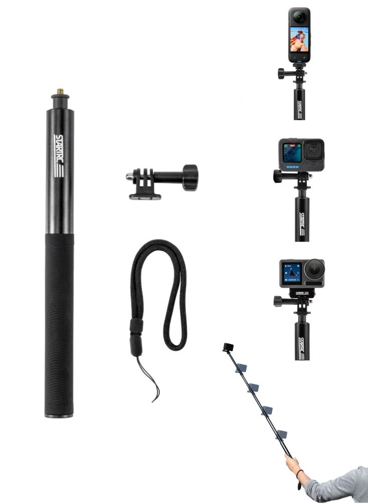STARTRC Invisible Selfie Stick, 1/4 Extended Monopod Pole, Solid and Compact Design for Insta360, for GoPro, for DJI, Action Camera, 52''(132cm)  - Image 1