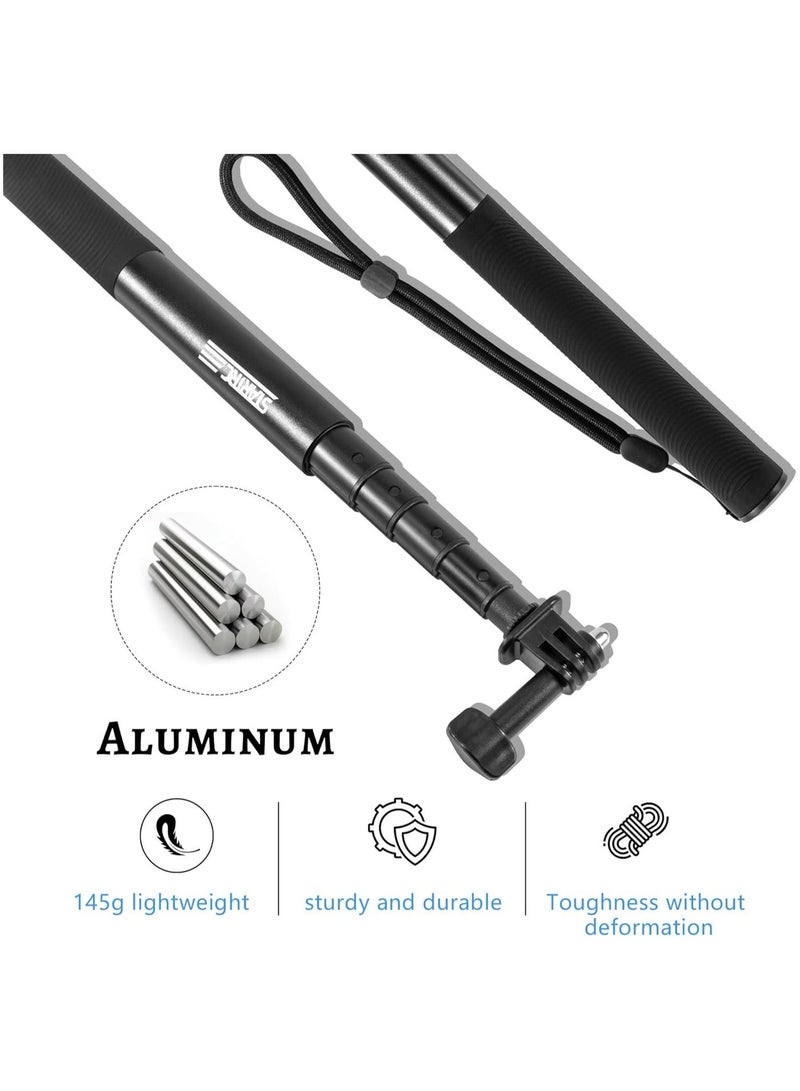 ستارت آر سي عصا سيلفي غير مرئية، 1/4 عمود أحادي القطب ممتد， عصا سيلفي قابلة للتمديد لالتقاط صور سيلفي لـ Insta360 و GoPro و DJI والكاميرات الرياضية والهواتف المحمولة، تمتد إلى 52 بوصة (132 سم) - Image 3