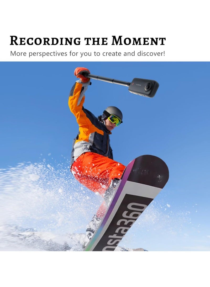 ستارت آر سي عصا سيلفي غير مرئية، 1/4 عمود أحادي القطب ممتد， عصا سيلفي قابلة للتمديد لالتقاط صور سيلفي لـ Insta360 و GoPro و DJI والكاميرات الرياضية والهواتف المحمولة، تمتد إلى 52 بوصة (132 سم) - Image 5