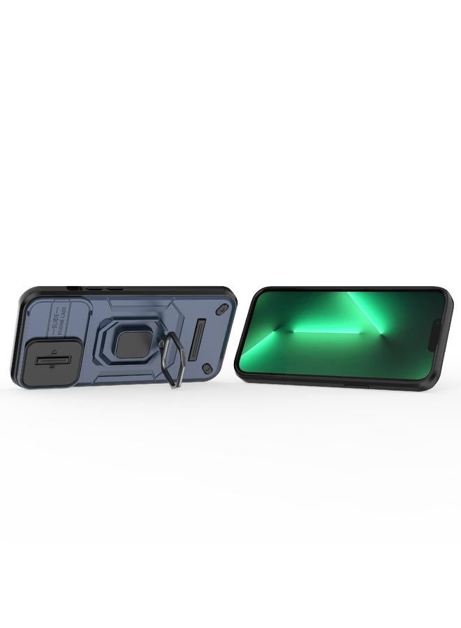 زبون جراب لهاتف iPhone 13 Pro مزود بدرع منزلق من مادة TPU + PC، جراب هاتف مقاوم للصدمات مع حامل - Image 5