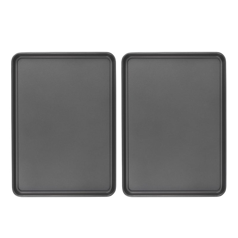 GoodCook Everday Nonstick Carbon Steel 15â€ x 21â€ Baking Sheet Set, 2 Pack â€“ Extra-Large Carbon Steel Cooking Pans, Bakeware Set, Cookie Sheets for Baking, Oven Pan Set - Image 1