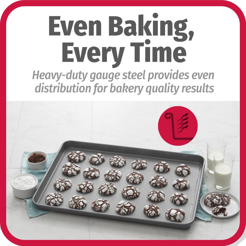 GoodCook Everday Nonstick Carbon Steel 15â€ x 21â€ Baking Sheet Set, 2 Pack â€“ Extra-Large Carbon Steel Cooking Pans, Bakeware Set, Cookie Sheets for Baking, Oven Pan Set - Image 3
