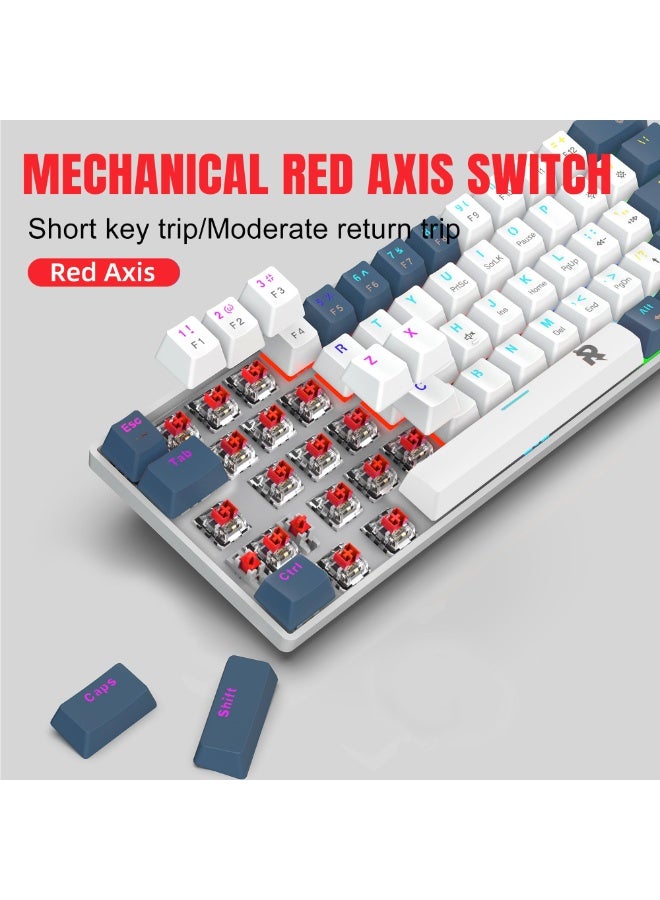 ROCK POW Portable 60% Mechanical Gaming Keyboard, 61keys RGB Backlit Ultra-Compact Mini Keyboard,Wired Office Keyboard Mini Compact for PC/Mac Gamer, Typist,Trip Red Switch - Image 2