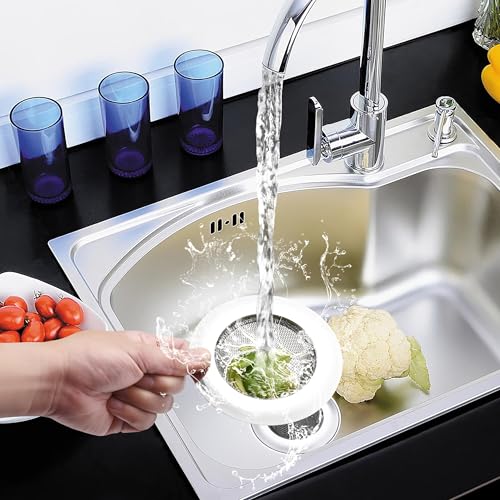 Lunyi 2 Pack 4.5 Inch Stainless Steel Sink Strainer Basket - 304 Stainless Steel Kitchen Sink Drain Filter, Universal Sink Mesh Basket, Hair Catcher, Food Waste Strainer, for Most Sinks - Image 2