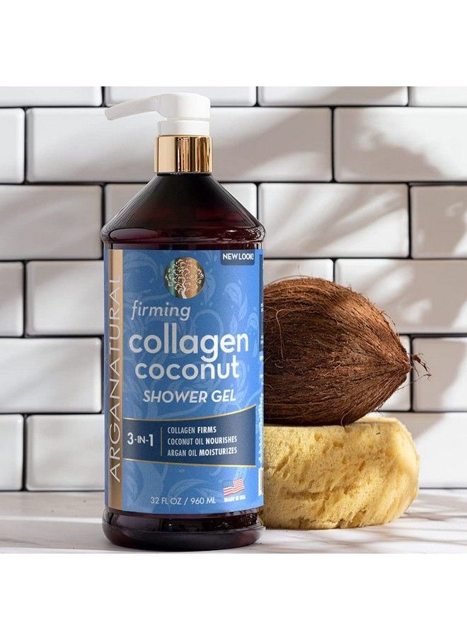 Arganatural - Firming Collagen Coconut Shower Gel Moisturizing Body Wash With Argan Oil (32 Ounces/960 Milliliters) - Image 1