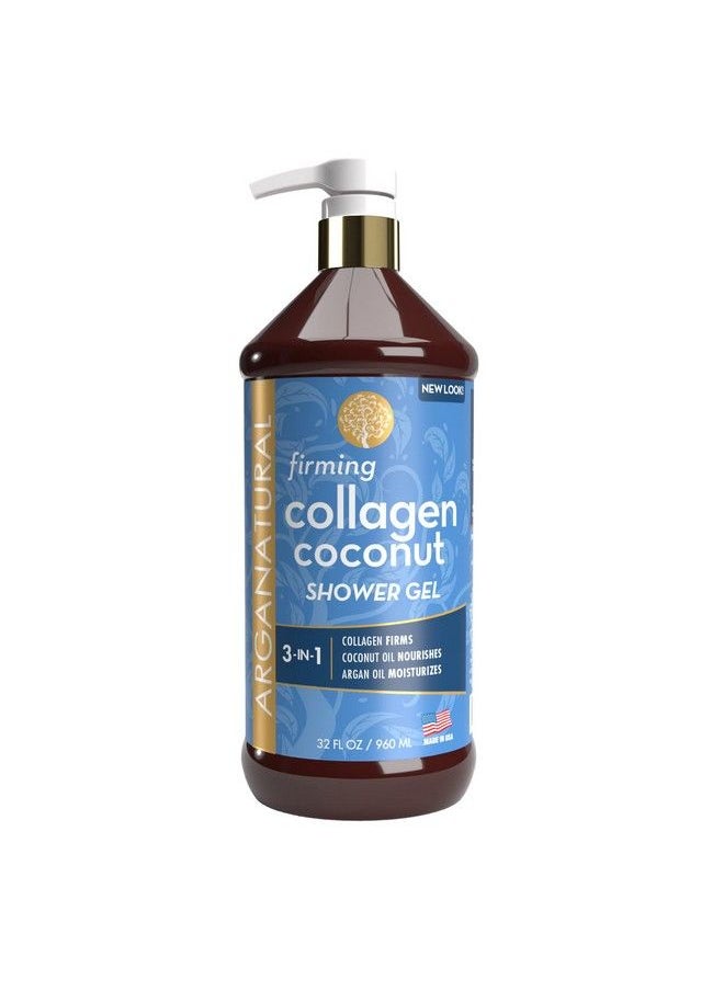 Arganatural - Firming Collagen Coconut Shower Gel Moisturizing Body Wash With Argan Oil (32 Ounces/960 Milliliters) - Image 1