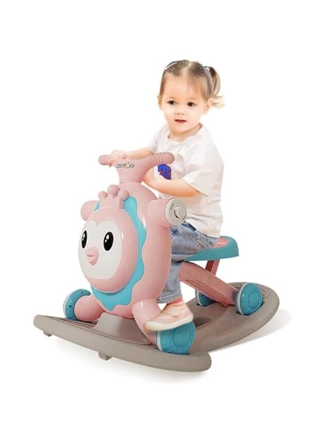 HOOKOR Baby Walker and Rocker, Learning Balance Walker, 4 in 1 Adjustable Walking Toy with Lights & Sounds –Multifunctional Activity walker and scooter| 8-30 Months Boys and Girls (Green) (Pink) - Image 1