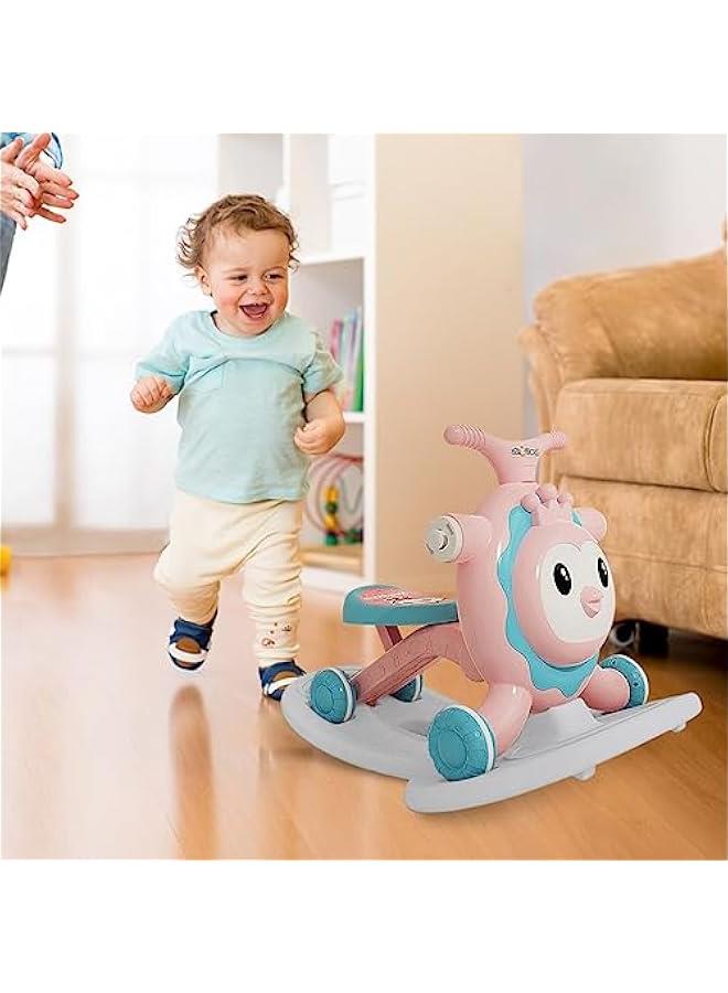 HOOKOR Baby Walker and Rocker, Learning Balance Walker, 4 in 1 Adjustable Walking Toy with Lights & Sounds –Multifunctional Activity walker and scooter| 8-30 Months Boys and Girls (Green) (Pink) - Image 4