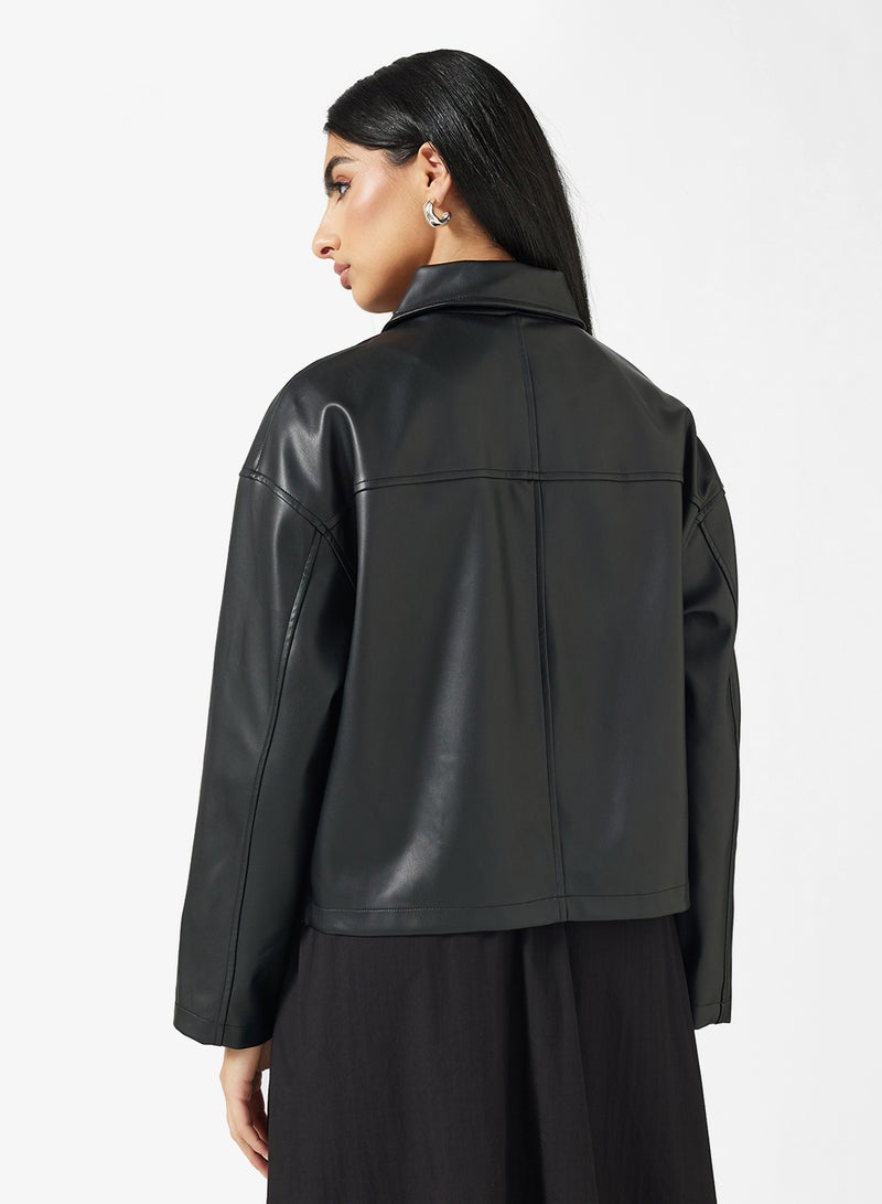 ELLA PU Boxy Jacket - Image 2