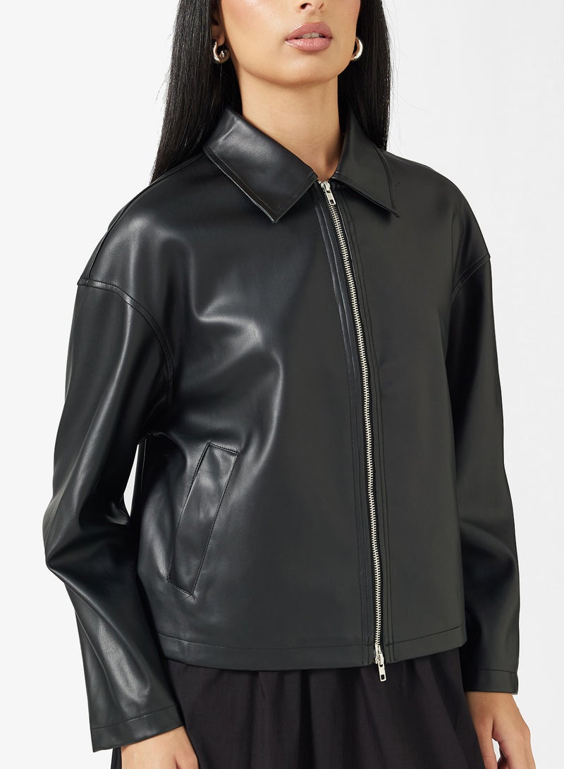 ELLA PU Boxy Jacket - Image 3