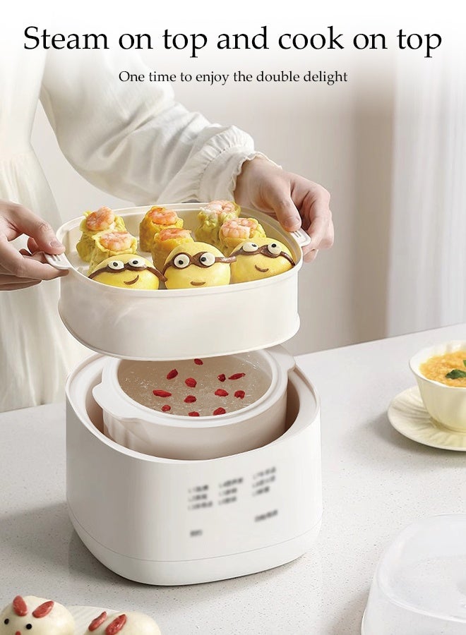 DUNISO Slow Cooker，Electric Multi-Cooker with Ceramic Inner Liner，Electric Steamer，Save Space, Easy to Clean，Suitable for Home,School, Office, Outdoor - Image 3