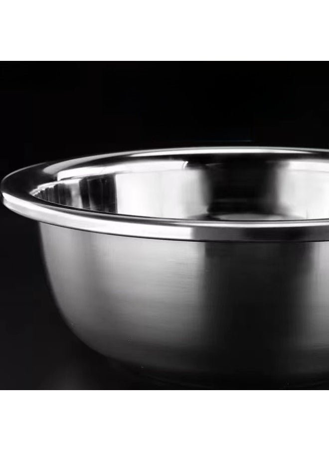 304 Stainless Steel Basin Multi-purpose Basin Large Dish Basin Thickened Soup Basin Canteen Soup Bowl Commercial Bucket Basin-Specifications:Thickened Magnetic {410 Stainless Steel}-Color:32cm Basin