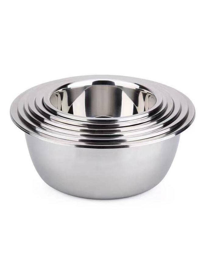 304 Stainless Steel Basin Multi-purpose Basin Large Dish Basin Thickened Soup Basin Canteen Soup Bowl Commercial Bucket Basin-Specifications:Thickened Magnetic {410 Stainless Steel}-Color:32cm Basin