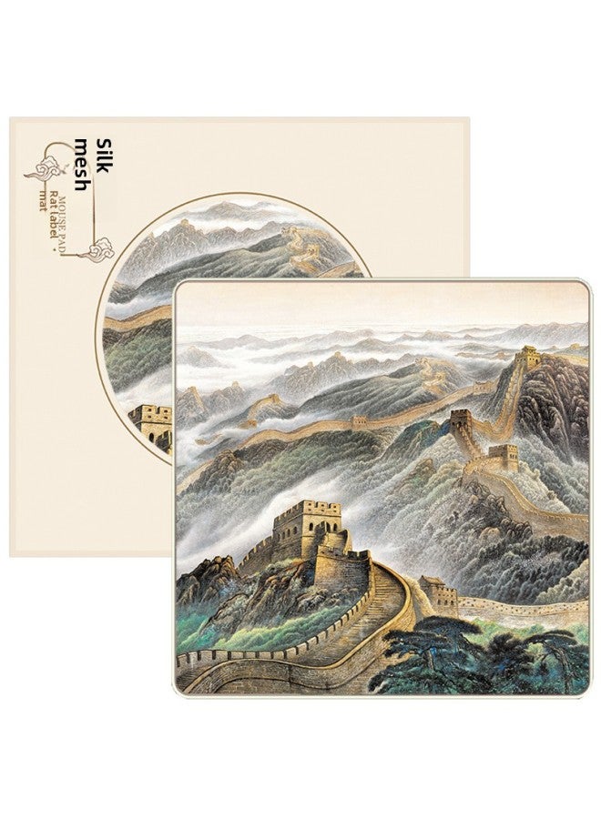 Silk Mouse Pad Chinese Style Special Gift For Old Foreigners Beijing Cultural And Creative Souvenirs Accompanying Gift-Color:Great Wall Hero  - Image 1
