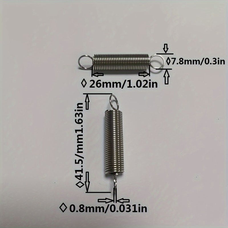6pcs Carbon Steel Mechanical Extension Spring 0.8x7.8x41mm Industrial Traction - Image 2