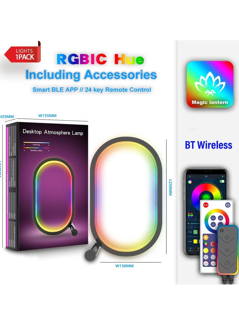 AROAQ WIFI Smart LED Desk Lamp Ambient Night Light RGBIC USB with APP Dimmable Color Changing for Bedroom Gaming Room Study - Image 1