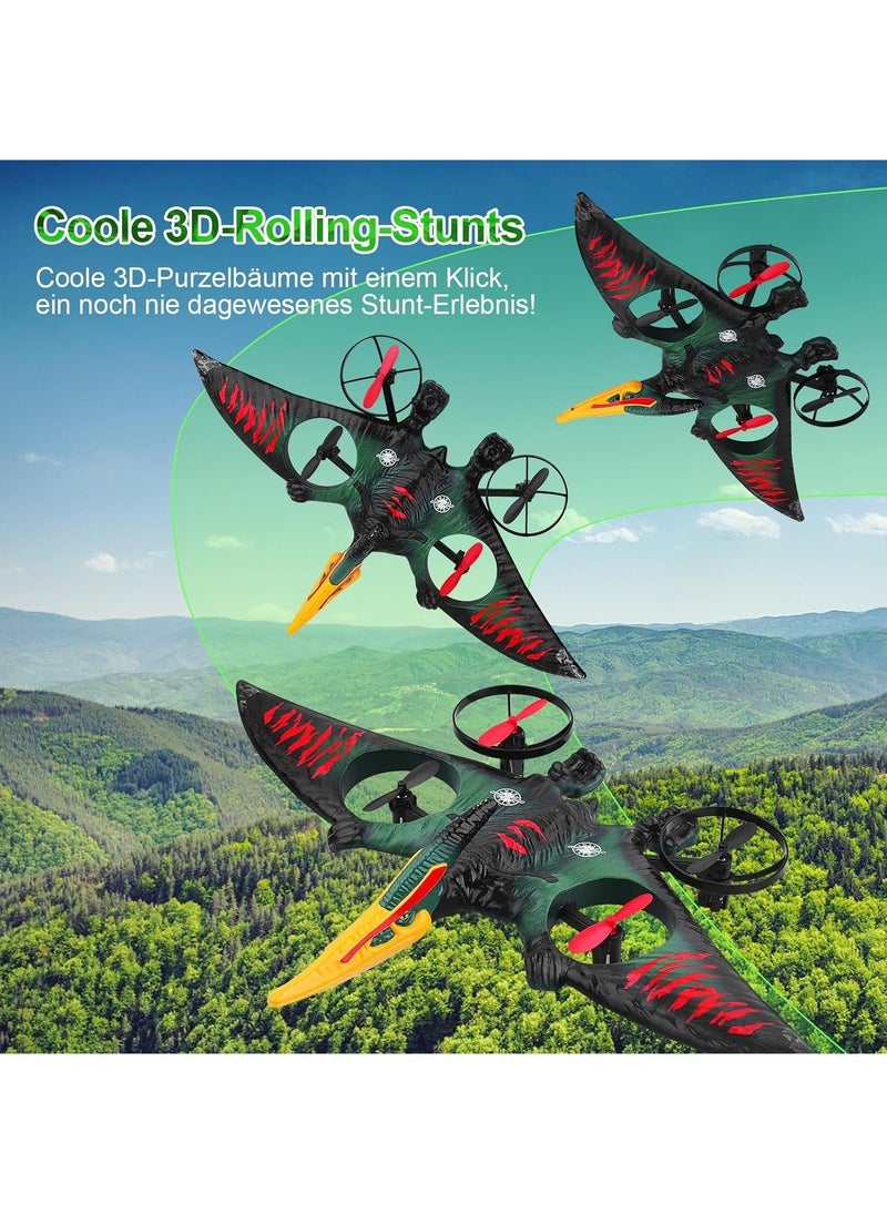RC Aeroplane 2.4GHz Remote Controlled Aeroplane L0713 Quadcopter Floating Fighter Aircraft RC Aeroplane RTF for Beginners/Children/Adults, USB Charging, Red
