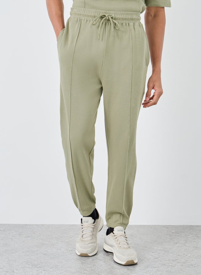 Styli Waffle Knit Oversized T-Shirt and Pintuck Detail Joggers Co-Ords - Image 5