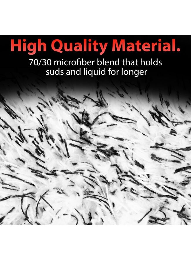 قفاز غسيل السيارات من الألياف الدقيقة، إسفنجة سيارة ملفوفة بقطعة قماش ناعمة من الألياف، غسيل آمن مع أي صابون سيارة، دلو، قاذف رغوة، لوازم تنظيف أخرى، أسود وأبيض - Image 3