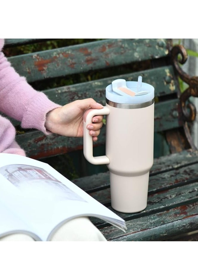 Arabest - Stainless Steel Vacuum Insulated Tumbler 40oz In-car Mug Easy to Hold With a Reusable Straw - Image 1