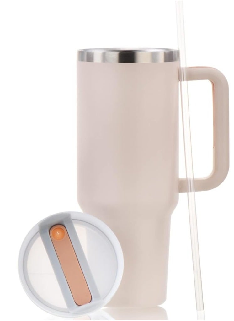 Arabest - Stainless Steel Vacuum Insulated Tumbler 40oz In-car Mug Easy to Hold With a Reusable Straw - Image 1