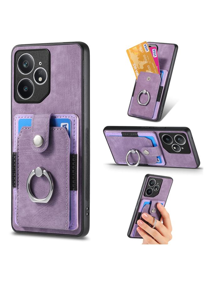 اس-توب جراب هاتف Realme Neo7 بتصميم كلاسيكي مع حلقة ومحفظة وبطاقة - Image 1