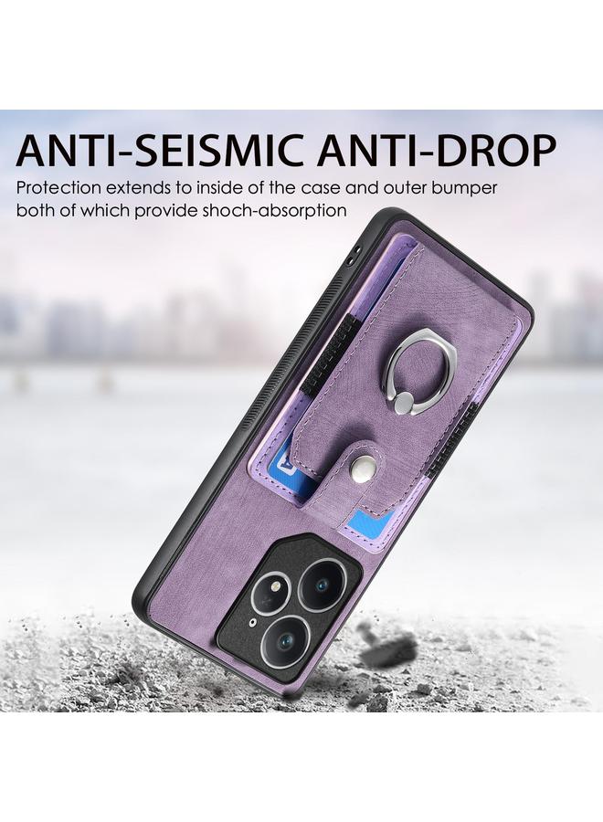 اس-توب جراب هاتف Realme Neo7 بتصميم كلاسيكي مع حلقة ومحفظة وبطاقة - Image 3