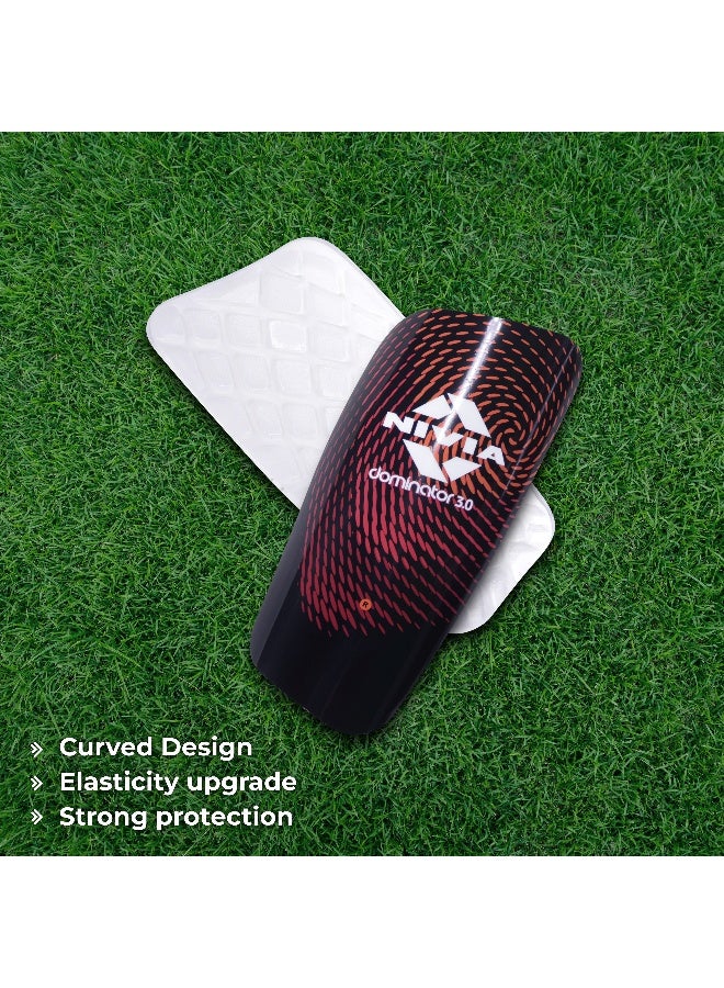 نيفيا واقيات ساق كرة القدم من دوميناتور بأكمام، مقاس كبير (أسود/برتقالي) - Image 3