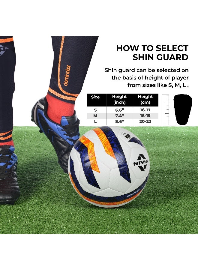 نيفيا واقيات ساق كرة القدم من دوميناتور بأكمام، مقاس كبير (أسود/برتقالي) - Image 5