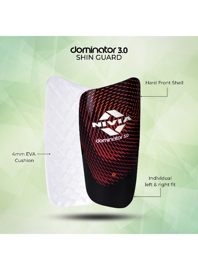 Nivia Dominator Football Shin Guards with Sleeves, Large (Black/Orange) - SEO Friendly Long Title - Image 1