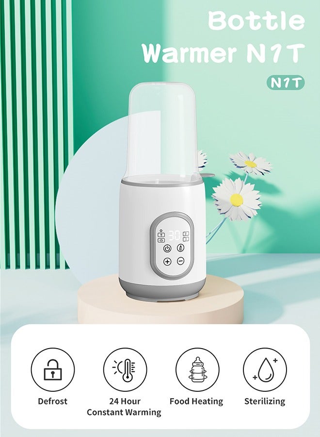 Baby Bottle Warmer, 8-in-1 Fast Multi-Functional Bottle Sterilizer and Food Heater with Timer for Breastmilk or Formula Accurate Temperature Control with Defrost Keep Heat Baby Food Jars Function - Image 1