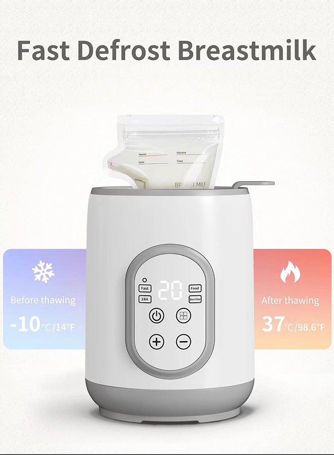 Baby Bottle Warmer, 8-in-1 Fast Multi-Functional Bottle Sterilizer and Food Heater with Timer for Breastmilk or Formula Accurate Temperature Control with Defrost Keep Heat Baby Food Jars Function - Image 2