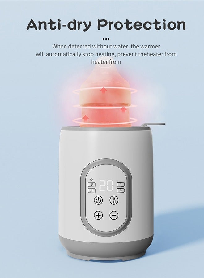 Baby Bottle Warmer, 8-in-1 Fast Multi-Functional Bottle Sterilizer and Food Heater with Timer for Breastmilk or Formula Accurate Temperature Control with Defrost Keep Heat Baby Food Jars Function - Image 5