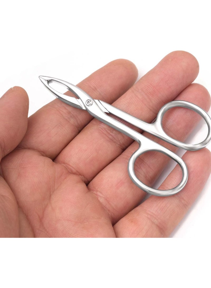 Goolsky 2 Pieces Tweezers Scissor Handle Straight Tip Scissor Shaped Eyebrows Tweezers for Hair Plucker Remover Facial Hair Eyebrows Care (Silver and Black) - Image 2