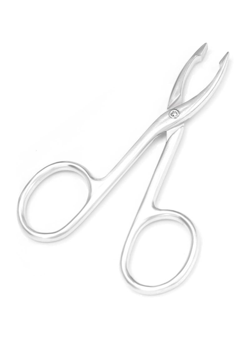 Goolsky 2 Pieces Tweezers Scissor Handle Straight Tip Scissor Shaped Eyebrows Tweezers for Hair Plucker Remover Facial Hair Eyebrows Care (Silver and Black) - Image 3