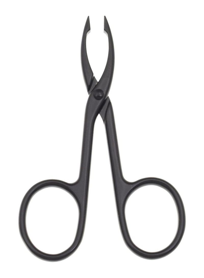 Goolsky 2 Pieces Tweezers Scissor Handle Straight Tip Scissor Shaped Eyebrows Tweezers for Hair Plucker Remover Facial Hair Eyebrows Care (Silver and Black) - Image 5